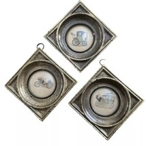 Antique Automobile Car Prints In Gold Diamond Dome Hanging Frame - £19.21 GBP