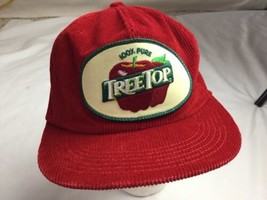 K Products Corduroy Tree Top Big Patch Red Snapback Vtg Farm Trucker Hat - £39.55 GBP