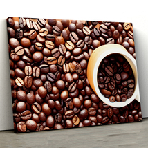 Coffee Beans with Wood Grain Artwork 11, Canvas Wall Art, Canvas Print - £28.76 GBP+