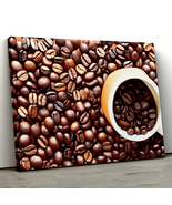 Coffee Beans with Wood Grain Artwork 11, Canvas Wall Art, Canvas Print - £28.30 GBP+