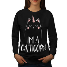 Cat Unicorn Jumper Funny Women Sweatshirt - £15.14 GBP