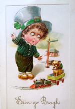 St Patrick&#39;s Day Postcard John Winsch Big Eyed Child Dog Series Erin Go Bragh - £745.69 GBP