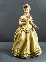 VTG Beautiful Lefton China hand painted porcelain figurine Young Lady with fan - £97.18 GBP