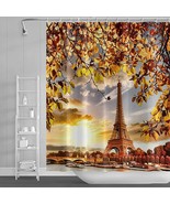 Paris Eiffel Tower Sunrise Fabric Shower Curtain, Vintage Modern, 71&quot;x71... - $24.11 CAD