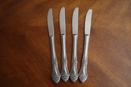 4x Dinner Knife Interpur INR20 Stainless Steel Japan ROSE Flatware 8.75&quot; - $10.00