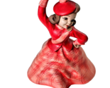 Antique Vintage Ceramic Figurine Happy Girl In Red Dress Lang&#39;s Ceramics... - $35.99