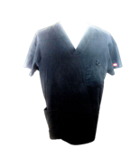 Dickies Medical Scrub Shirt Black 3 pocket unisex xz XL V neck - £14.00 GBP