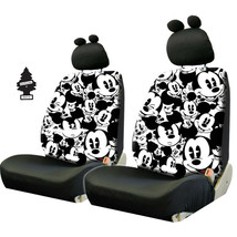 Disney Mickey Mouse Sideless Car Seat Covers Set with Fun Ears Headrest Covers - $64.04