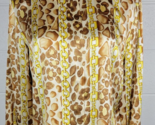Vtg Starington by Charlotte Womens Leopard Gold Chain Print Silk Blouse ... - £38.92 GBP