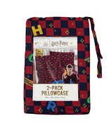 Harry Potter Hogwarts Standard  Pillowcase 20&quot;x30&quot; Red Blue Check Cotton... - $369.11 MXN