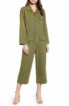 Current/Elliott The Richland Linen-Blend Jumpsuit Army Green - £91.91 GBP