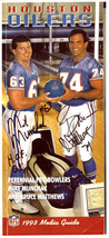 Bruce Matthews &amp; Mike Munchak dual signed Houston Oilers 5x10.75 1993 Perennial  - $68.95
