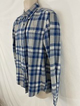 St Johns Bay Mens L Blue Scotch Tartan Plaid Lightweight Cotton Flannel ... - $11.88