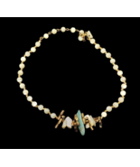 VTG Miriam Haskell Necklace Agate Shell Gold Plated Branch Spacers Signe... - $5,356.48 MXN
