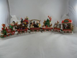 Danbury Mint Shih Tzu Dog Christmas Express Train 6 cars Hand Painted - £143.43 GBP