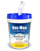 Disinfectant Cleaning Wet Wipes cylinder bucket 500 count can pack kills... - $48.98