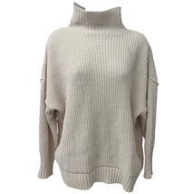 Aerie Womens XS Chunky Knit Soft Oversized Mock Turtleneck Powder Pink S... - $28.49