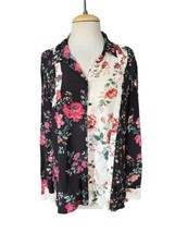 Maje Floral Print Ciller Two-Tone Button Down Shirt Fits Like a Women’s ... - £31.13 GBP