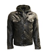 Mauritius Men&#39;s Trucker Genuine Leather Jacket with Hood - $244.95 CAD