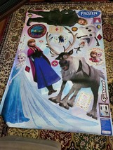 NEW 18pc Disney Frozen Elsa Anna Olaf Sven Fathead Reusable Vinyl Decal Kit - £56.36 GBP