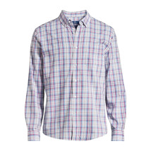 George Men's Long Sleeve Poplin Button-Up Shirt, Blue Plaid size 2XL(50-52) - $18.80