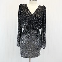 NEW LPA Revolve Constance Dress Sequin Black Silver Ombre Open Back NYE Party M - $89.99