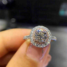 3Ct Round White Diamond VVS1/D Wedding Engagement Ring 14K white Gold Over - £87.38 GBP