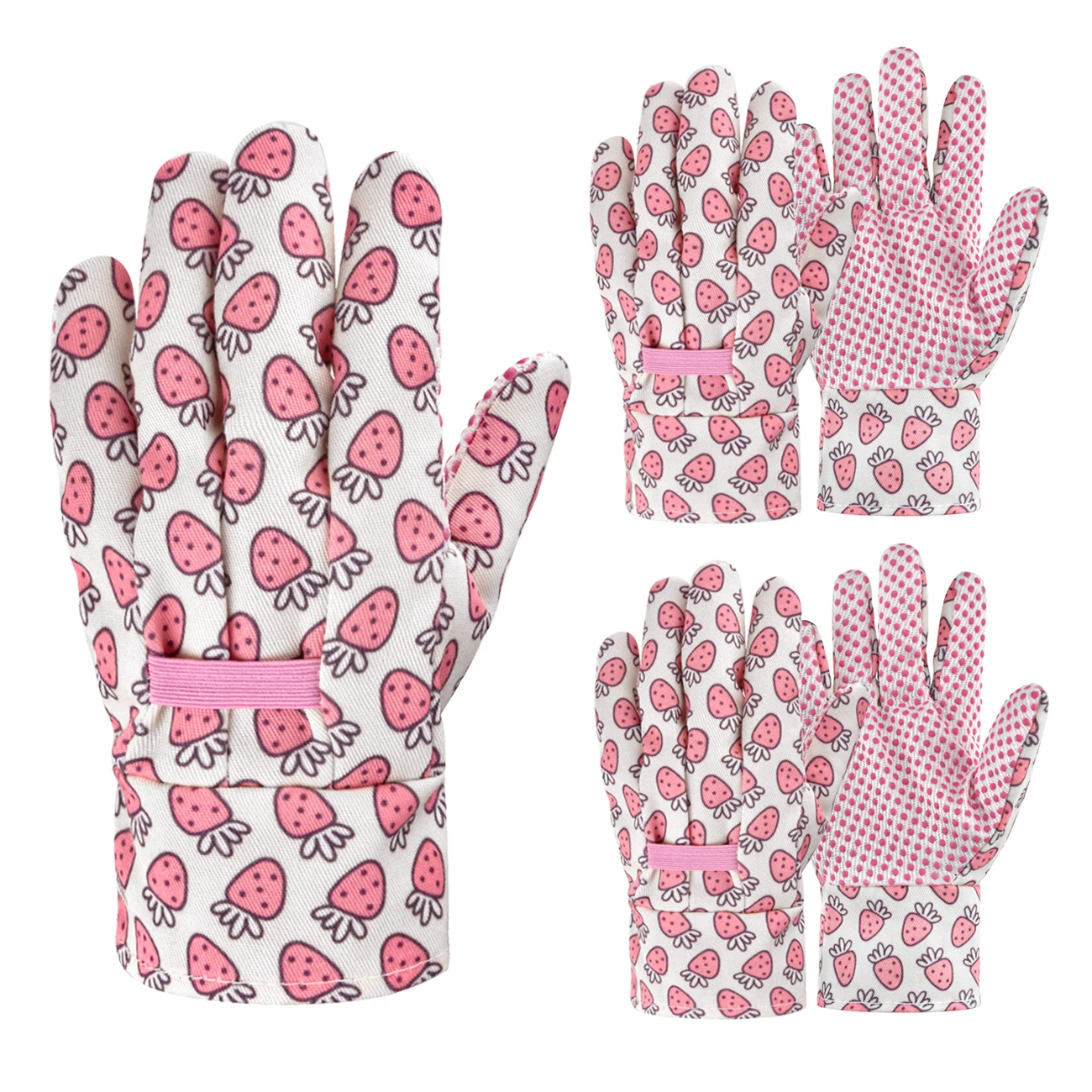3 Pairs PVC Children Dots Garden Gloves for Yard Work Kids  Gardening Gloves for - £45.85 GBP