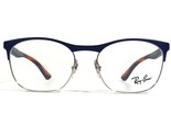 Ray-Ban RB1054 4073 Kinder Brille Rahmen Blau Orange Quadratisch Voll Felge - $59.39