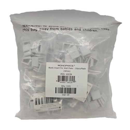 Monoprice 6539 INSERT FOR WALL PLATE - 10PCS/PK WHITE - $22.05