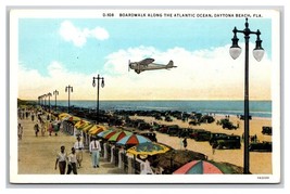 Airplane Over Boardwalk Daytona Beach Florida FL UNP WB  Postcard U29 - $3.91