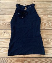 White House Black Market Women’s Silk Sleeveless sweater size S Black T9 - $21.68