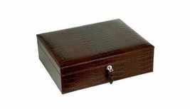 Brizard &quot;Airflow&quot; Cigar Humidor - Croco Pattern Tobacco (60/70 Count) made in US - £462.35 GBP