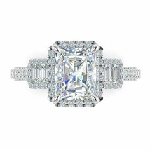 Radiant Cut 3.25Ct Diamond Solid 14k White Gold Simulated Engagement Rin... - $275.57