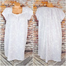 Earth Angel Vintage Large Cotton Nightgown Floral Lace Trim - £24.60 GBP