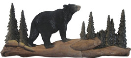 Walking Bear Hand Crafted Intarsia Wood Art Wall Hanging 34 X 11 X 3 Inches - £140.13 GBP