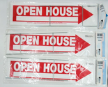 Hillman 842232 White Plastic Open House Sign 24&quot;X6&quot; Lot of 3 Home for Sa... - $19.00