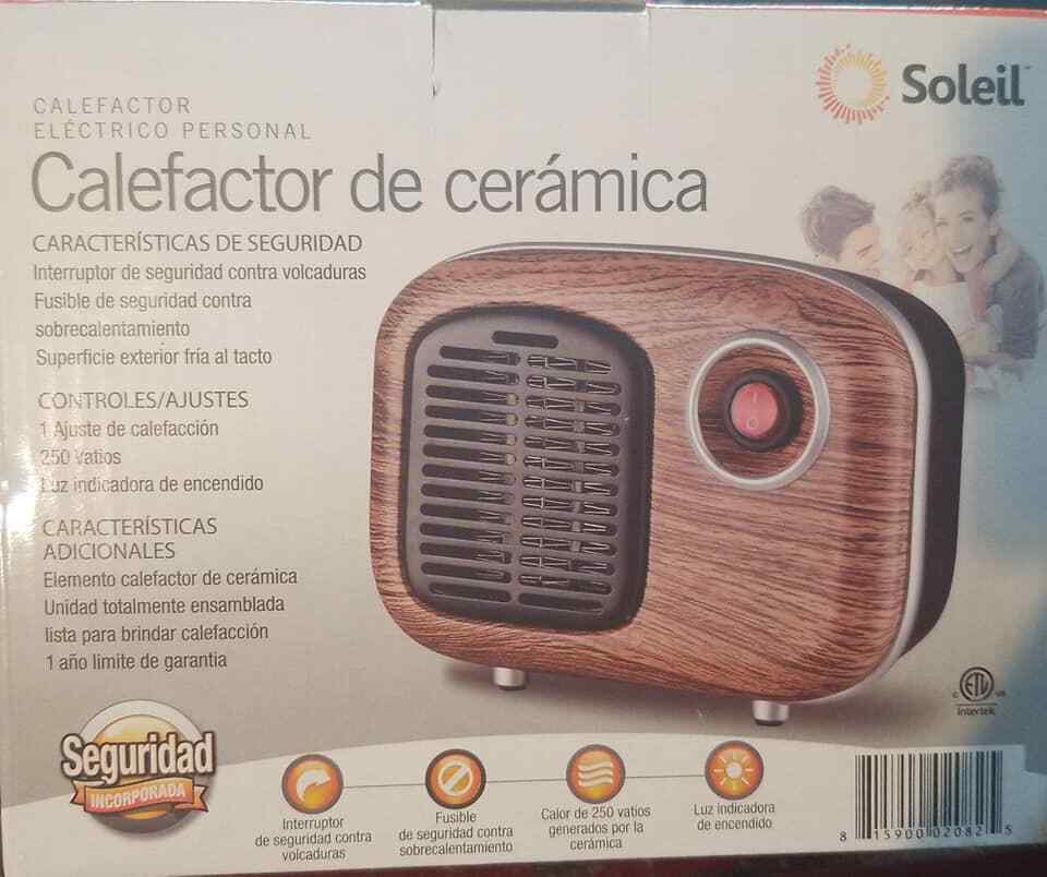 Personal Electric Ceramic Heater 250W/120V, 7" Length x 5.5 Tall x 4.5 Item image 3