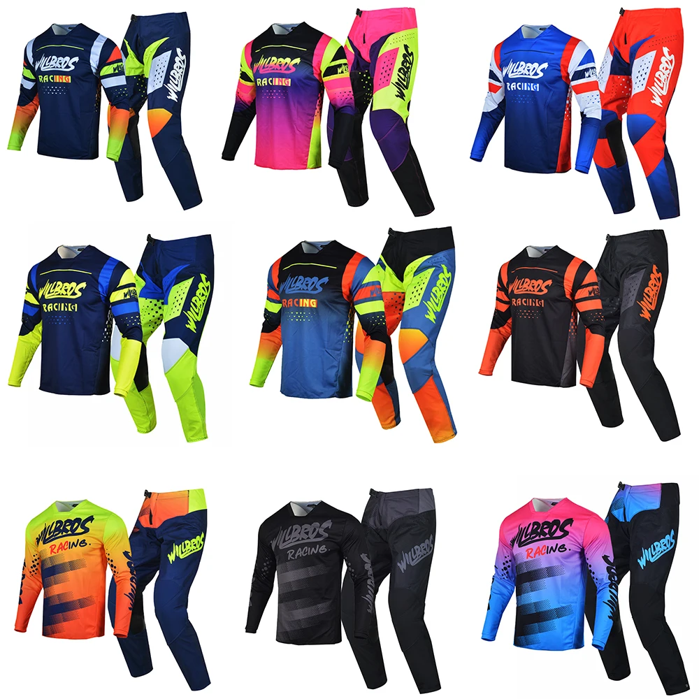 Willbros Motocross Jersey and Pants Gear Set Outfit MX Motor Combo MTB DH Dirt - £81.87 GBP+