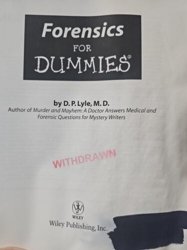 Forensics For Dummies (For Dummies Series) D P Lyle MD Item image 6