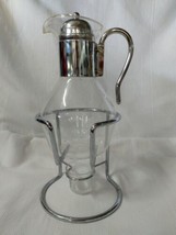 1960s Corning Ware/Pyrex 10 Cup Coffee Tea Carafe w/Candle Warmer &amp; Stand - $32.71
