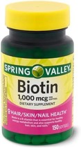 Spring - Valley Biotin 1000 Mcg Softgels for Healthy Skin, Hair and Nails - 150  - £21.52 GBP