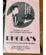Rhoda&#39;s restaurant and delicatessen catering menu Pittsburgh PA - $365.13 MXN