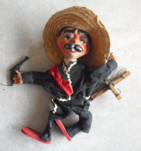 Vintage 1940s Composition Wood Marionette Mexico Man Doll 15&quot; Tall - £18.96 GBP