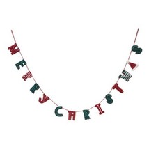 6Ft Merry Christmas Plaid Chenille Felt Garland Banner - Wondershop - $10.02