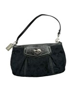 Coach Wristlet 9 x 5 Black Silver Hardware Purple Interior Zip Closure - £48.12 GBP