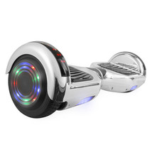 MEGA-Z1-SLV-BT-2 Hoverboard in Silver Chrome with Bluetooth Speakers - £152.87 GBP