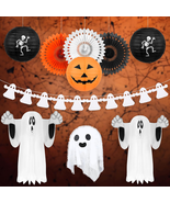 Hanging Ghosts Halloween Decor - Pack of 10 - $490.37 MXN