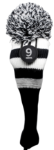 NEW #9 fairway wood Pom Pom Head Cover Clubs Knit Sock BLACK WHITE Golf ... - $17.59