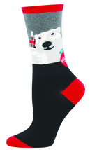 Coca-Cola Cotton Crew Sock Polar Bear Gray Womens Sock 9-11 Shoe Size 5-10.5 - £4.35 GBP